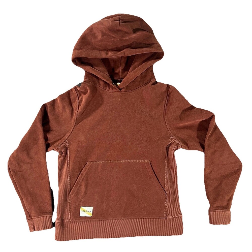 Tracksmith Women's Trackhouse Pullover Hoodie Sweatshirt Burnt Red Size XS